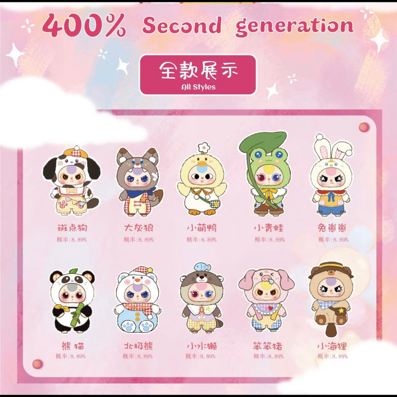Baby Three 400% v2  Second Generation plush doll blind box